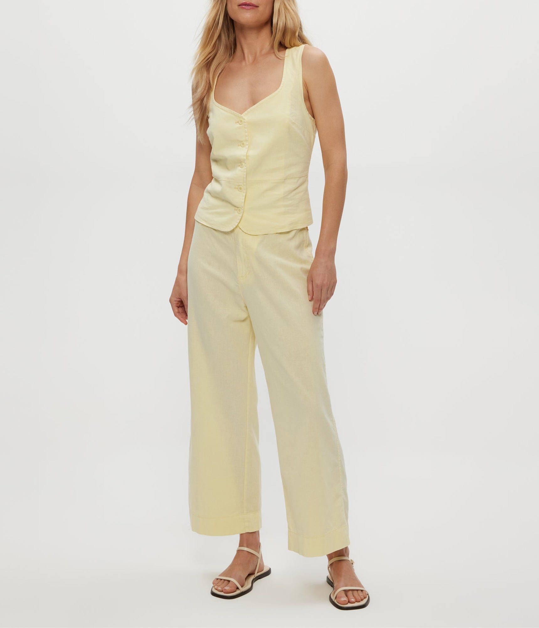 Geraldine Linen Straight Leg Pant | Butter
