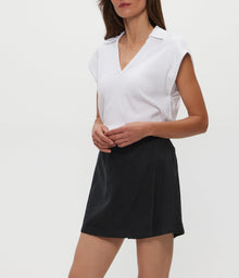 Klue Linen Mini Skort | Black