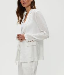 Lottie Linen Blazer | White