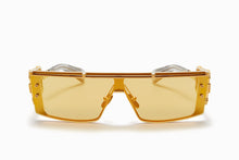 Unisex | Wonder Boy - III Sunglass | Gold - Grey Crystal with Gold Flakes - Side Lens w /PB Pattern | Amber w/ Bronze Mirror