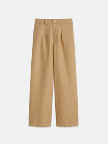 Women | Madeline Pleat Trouser | Twill Vintage Khaki