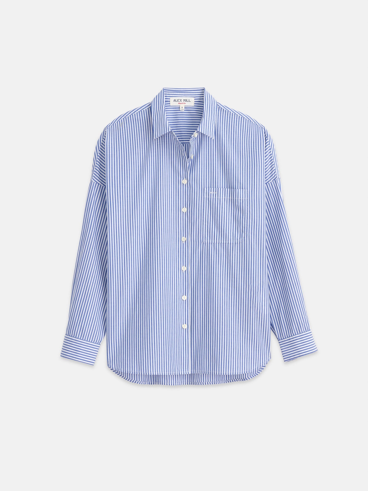 Women | Jo Striped Shirt | Cotton Poplin Blue Stripe