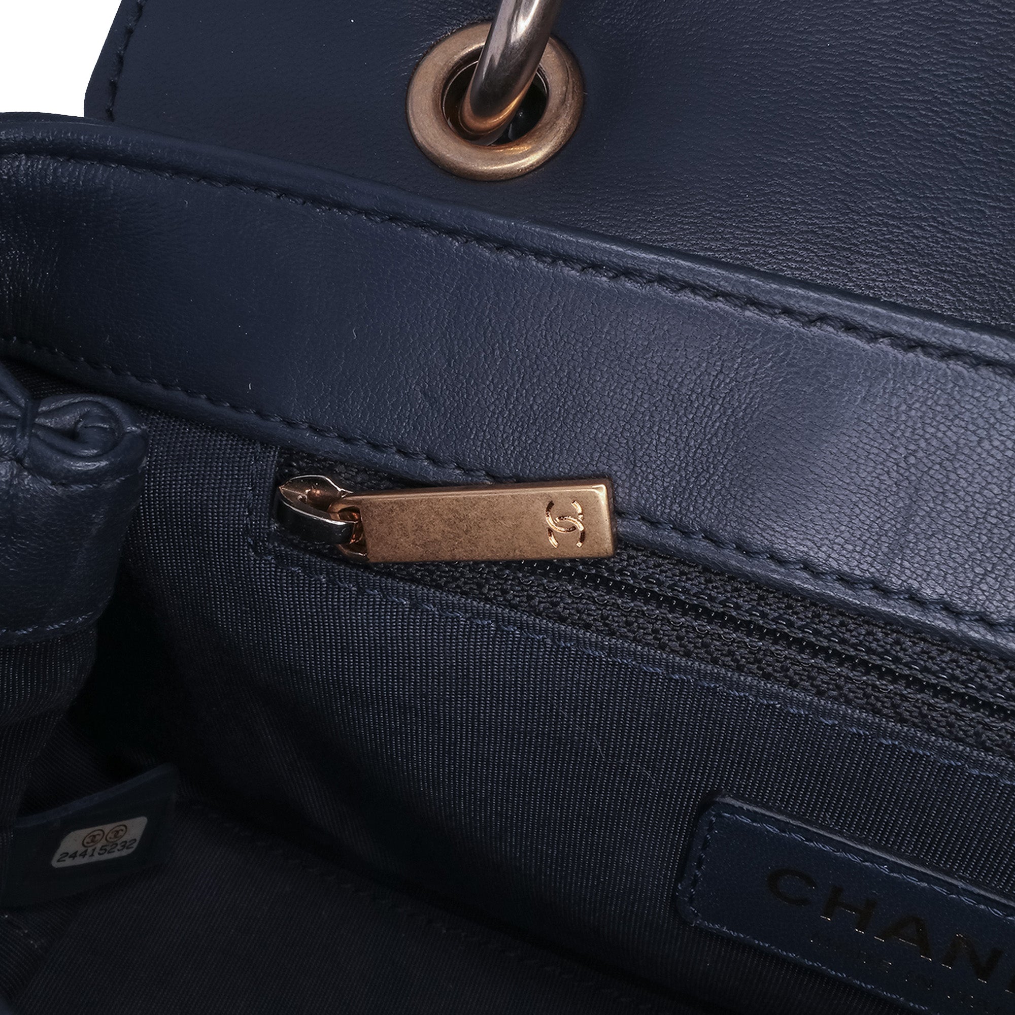 Chanel | Pre-Owned Chevron Sheepskin Stitched Chain Top Handle Flap | Black