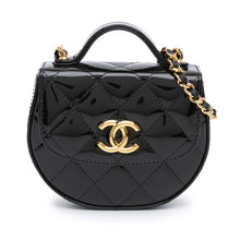 Chanel | Pre-Owned Mini CC Quilted Patent Leather Top Handle Clutch with Chain | Black