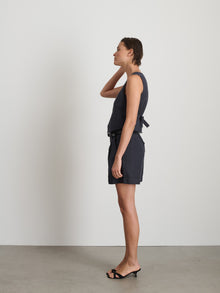 Women | Madeline Vest | Twill Washed Black