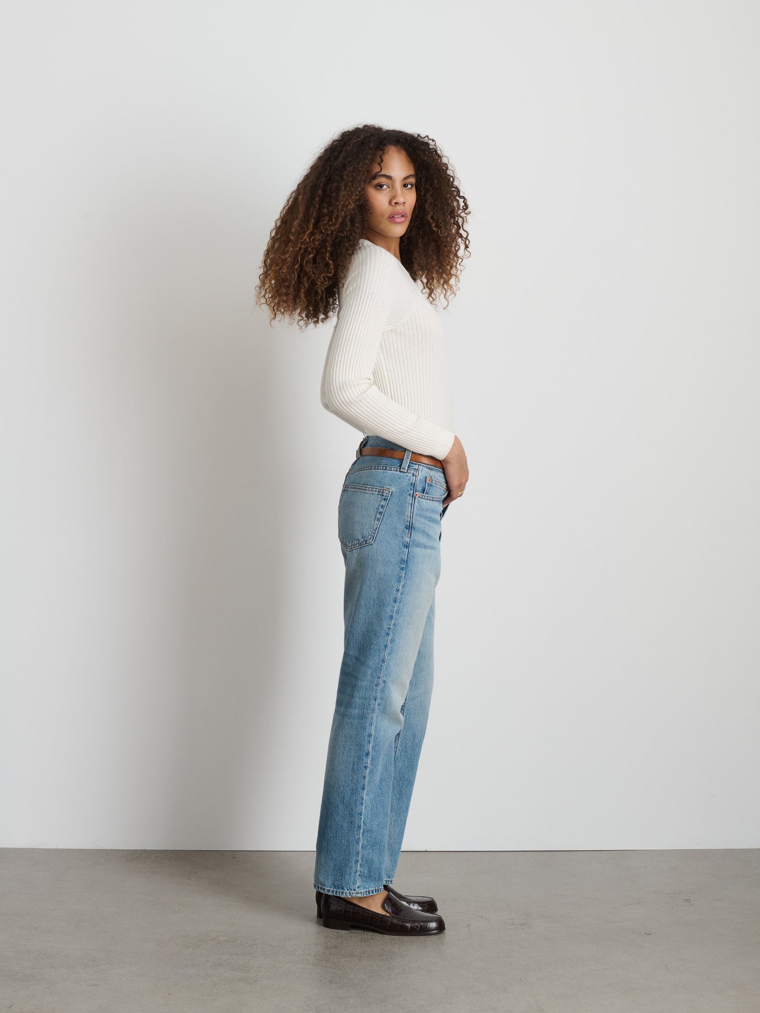 Women | Ribbed Crewneck Sweater | Ivory
