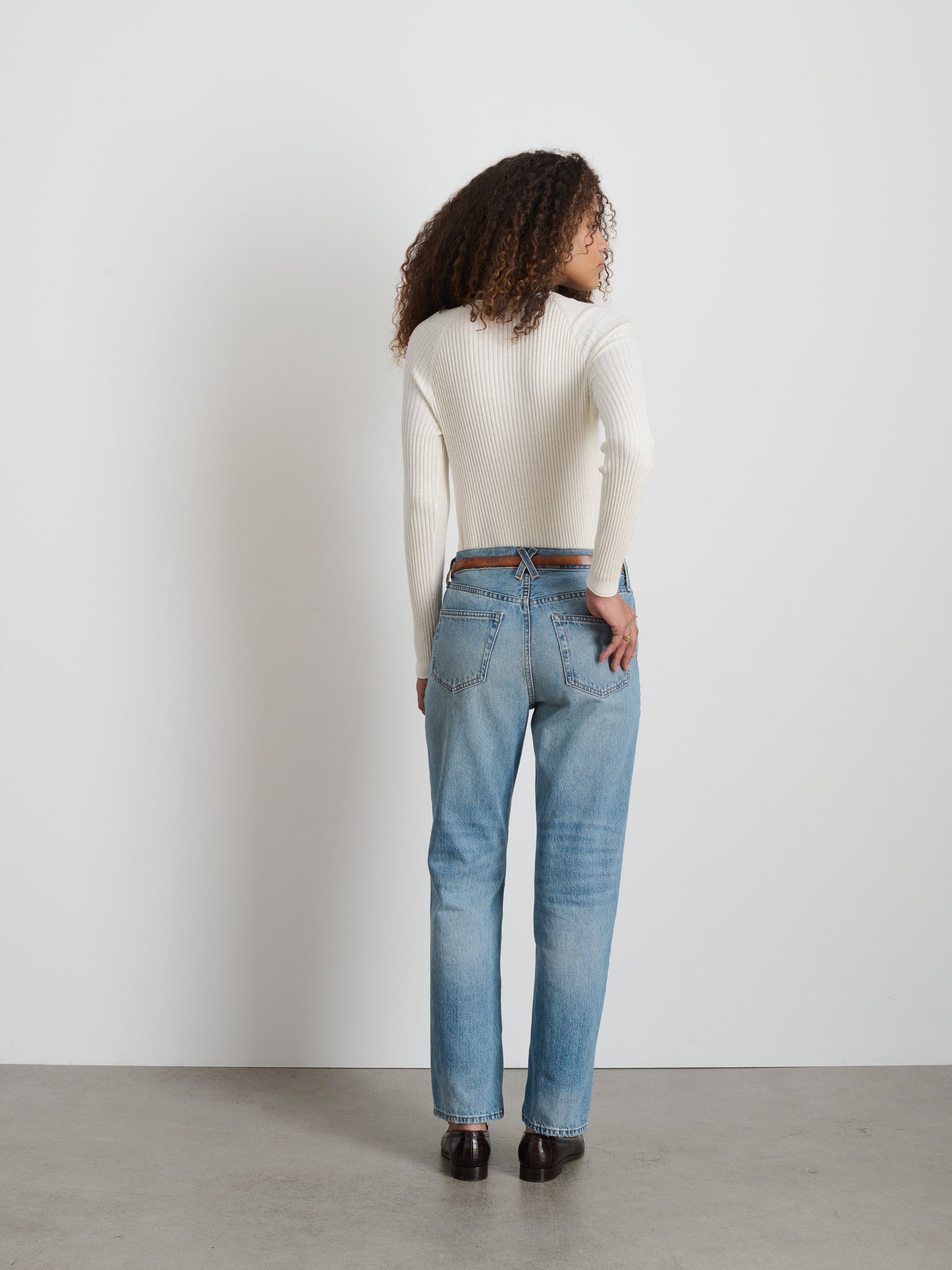 Women | Ribbed Crewneck Sweater | Ivory