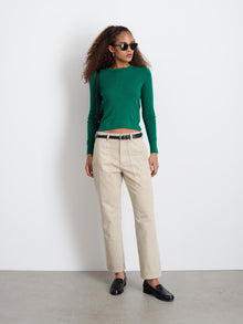 Women | Neil Pant in Herringbone | Putty