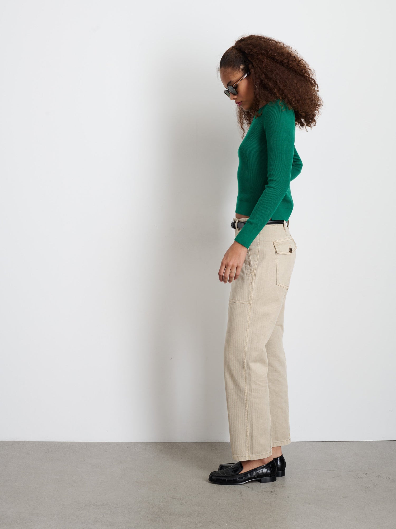 Women | Neil Pant in Herringbone | Putty