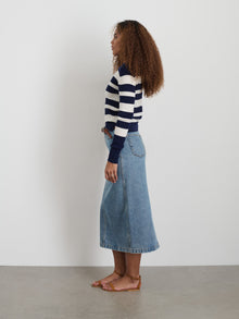 Women | Ava Striped Sweater Tee | Navy x White