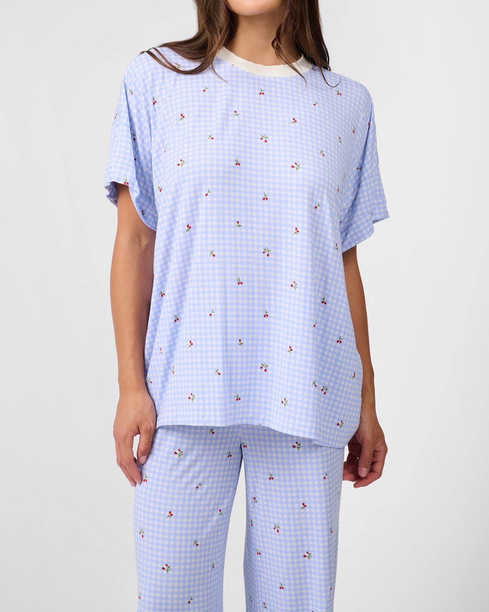 Sleep Tee | Baby Blue/Ivory