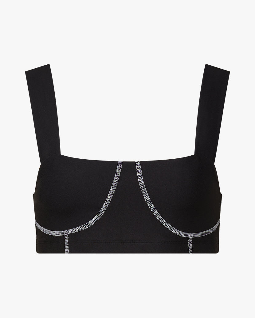 Corset Top Brushed Poly | Black