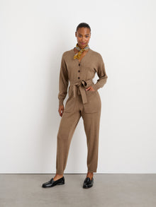 Women | Sweater Jumpsuit | Camel