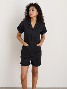 Women | Standard Short Jumpsuit | Cotton Twill Black