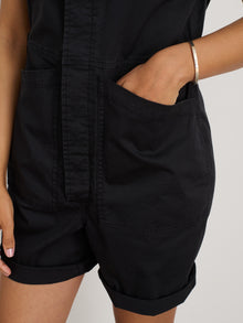 Women | Standard Short Jumpsuit | Cotton Twill Black