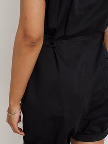 Women | Standard Short Jumpsuit | Cotton Twill Black