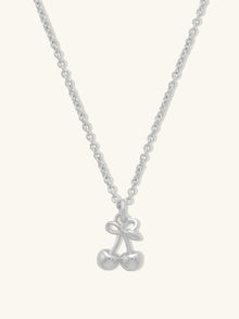 Cherry Necklace | Silver Rhodium Plated Brass
