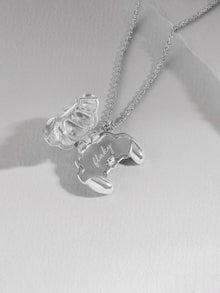 Croissant Necklace | Natural Gemstone | Silver Rhodium Plated Brass