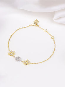 Sunlit Trio Bracelet | 5A Grade Cubic Zirconia | 14K Gold Plated Brass