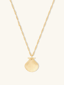 Seashell Locket Necklace | 14K Gold Plated Brass