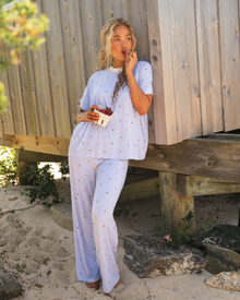 Sleep Tee | Baby Blue/Ivory