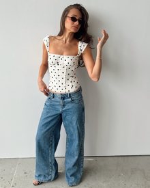 Ruched Cup Corset | White/Black