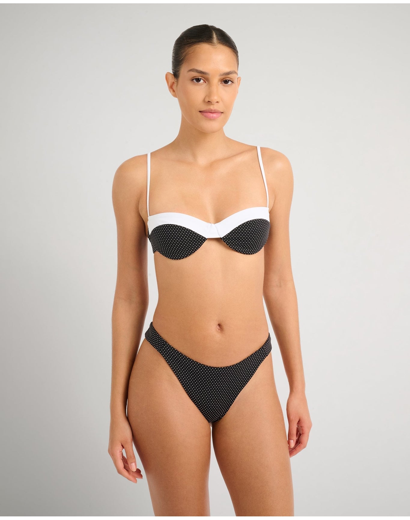 Women | Brigitte Bikini Top | Black x White