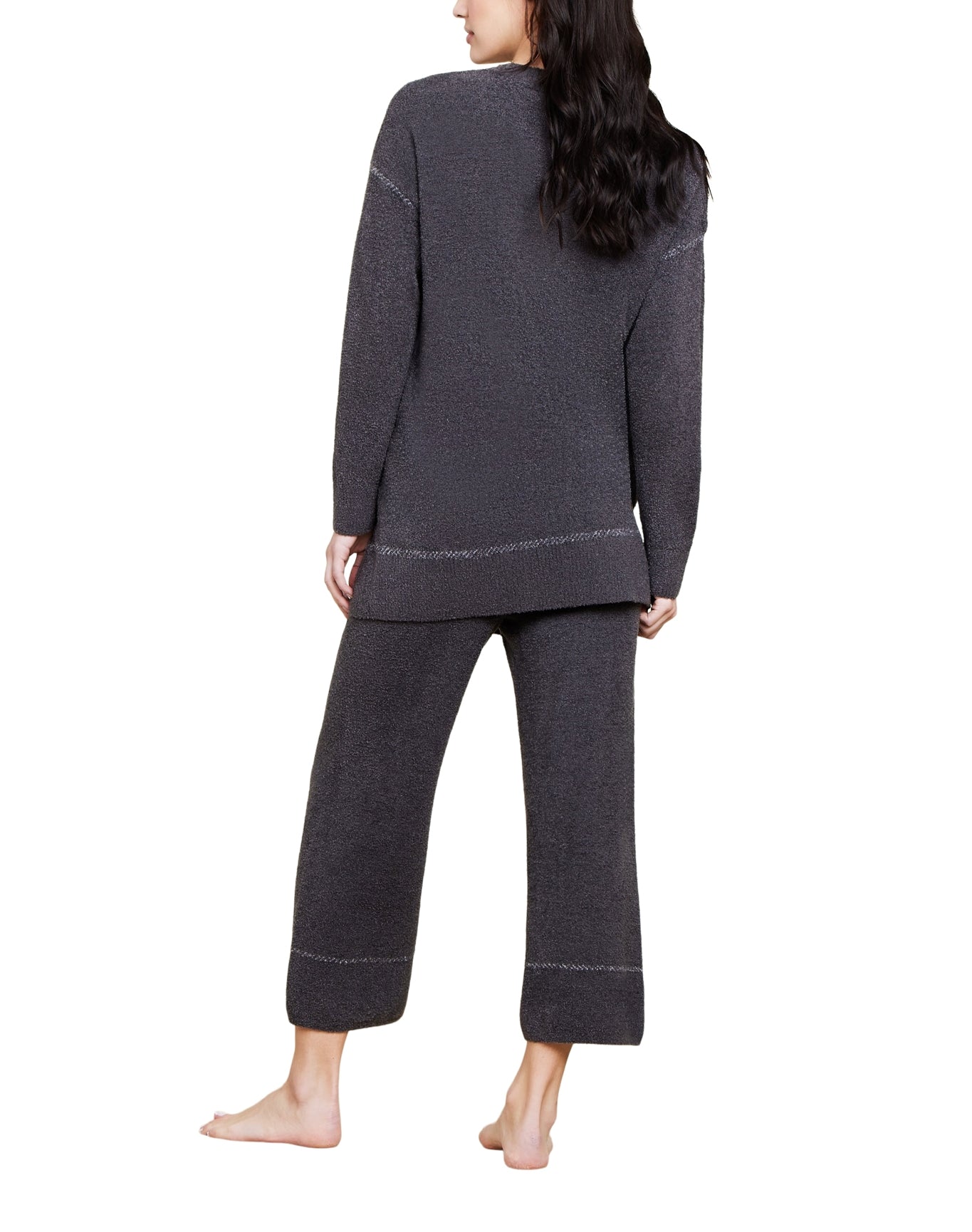 Women | Cozychic Lite Contrast Stitch Cardigan | Carbon-Pearl