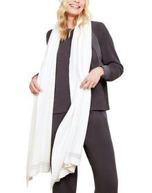Women | Cozychic Lite Nordic Bordered Wrap | Pearl-Stone