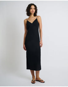 Women | Crinkle Slip Dress | Black