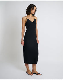 Women | Crinkle Slip Dress | Black