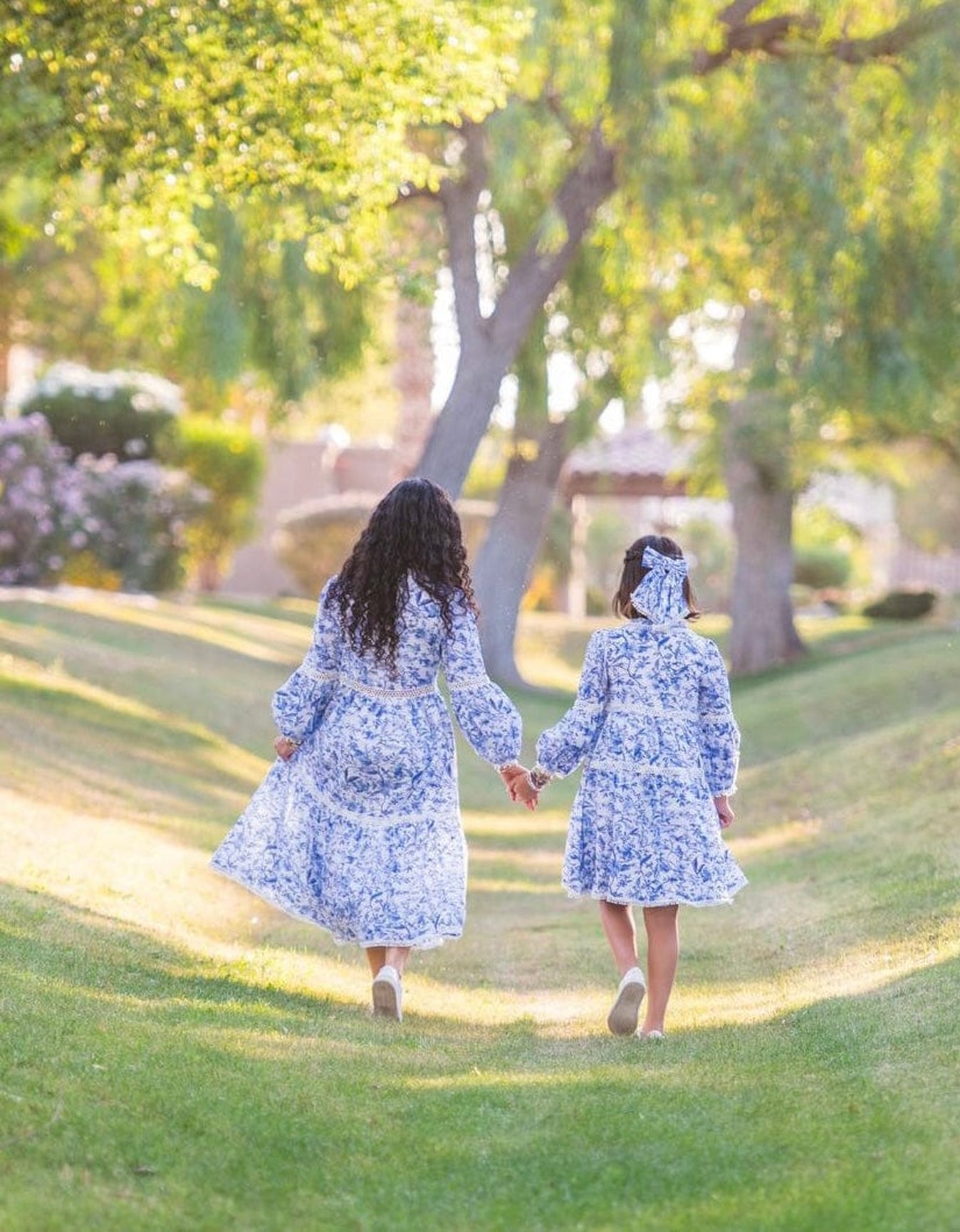 Women | Jaylin and Linen Mom Dress | Blue x White