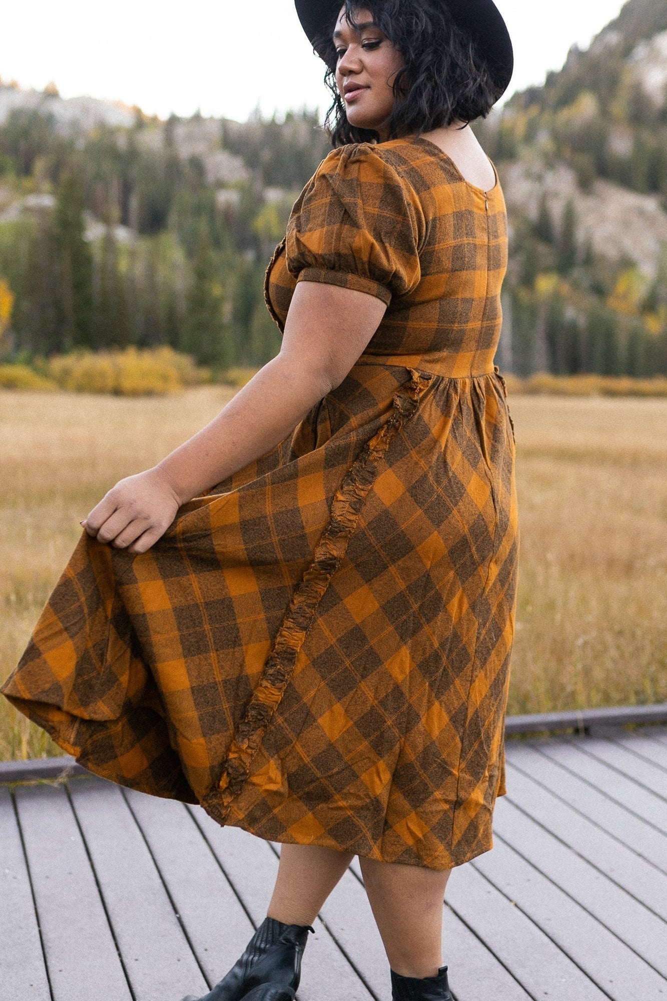 Women | Kimball Dress | Brown x Plaid