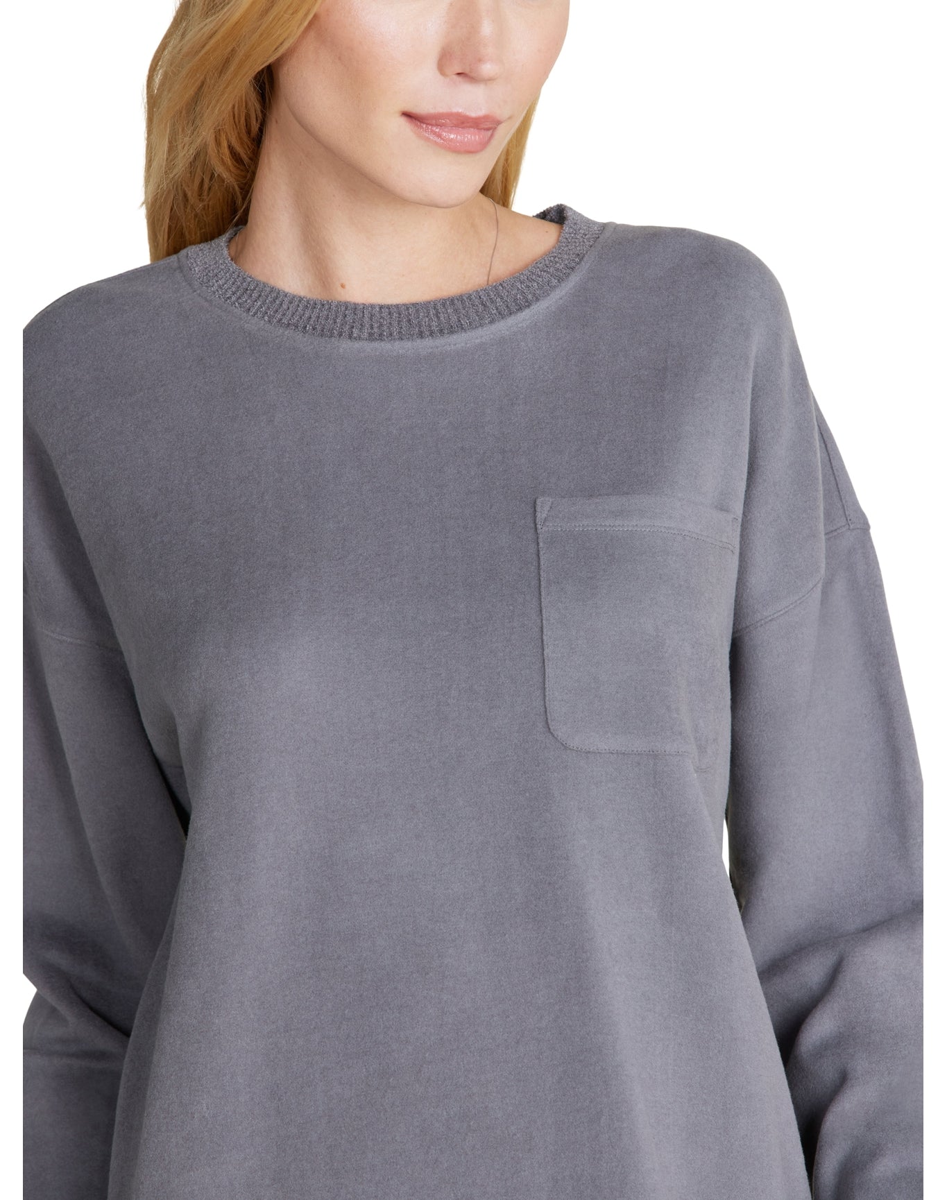 Women | MC Brushed Fleece Sweater Mix Pullover | Coal