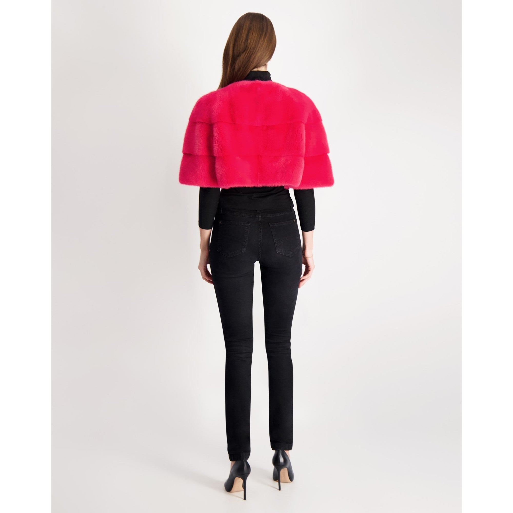 Women | Mink Bolero | Fuschia