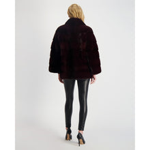 Women | Mink Jacket With Belt | Burgundy