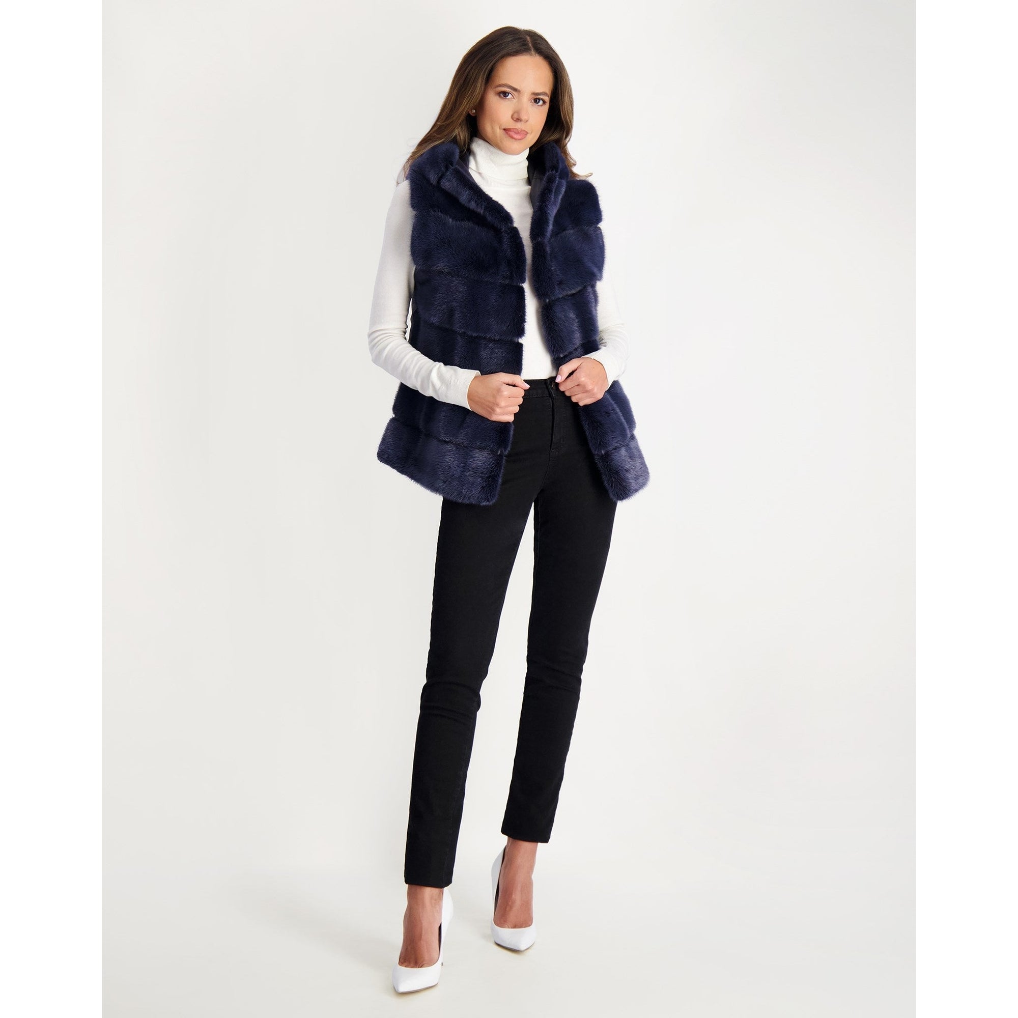 Women | Mink Vest | Blue Jean