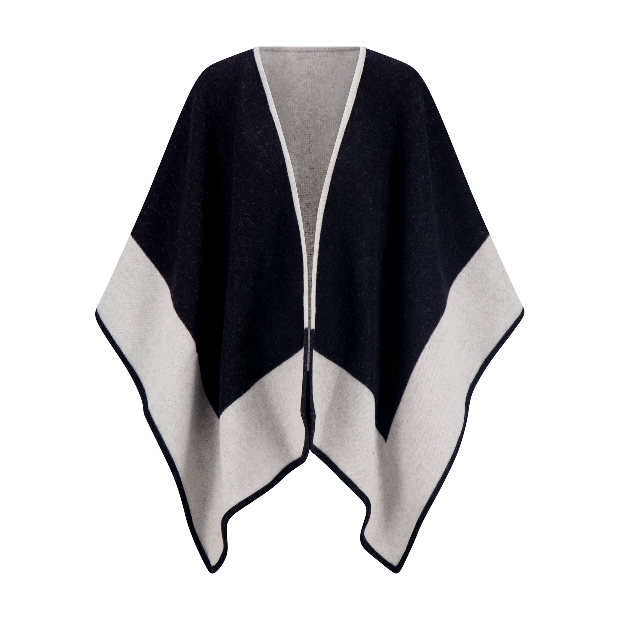 Women | Reversible Select Wool Cape | Black/White