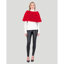 Women | Select Shearling Lamb Capelet | Red