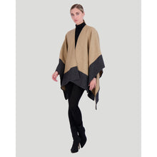 Women | Select Wool Knit Shawl | Camel/Gray