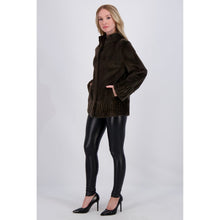 Women | Sheared Mink Jacket | Olive Green