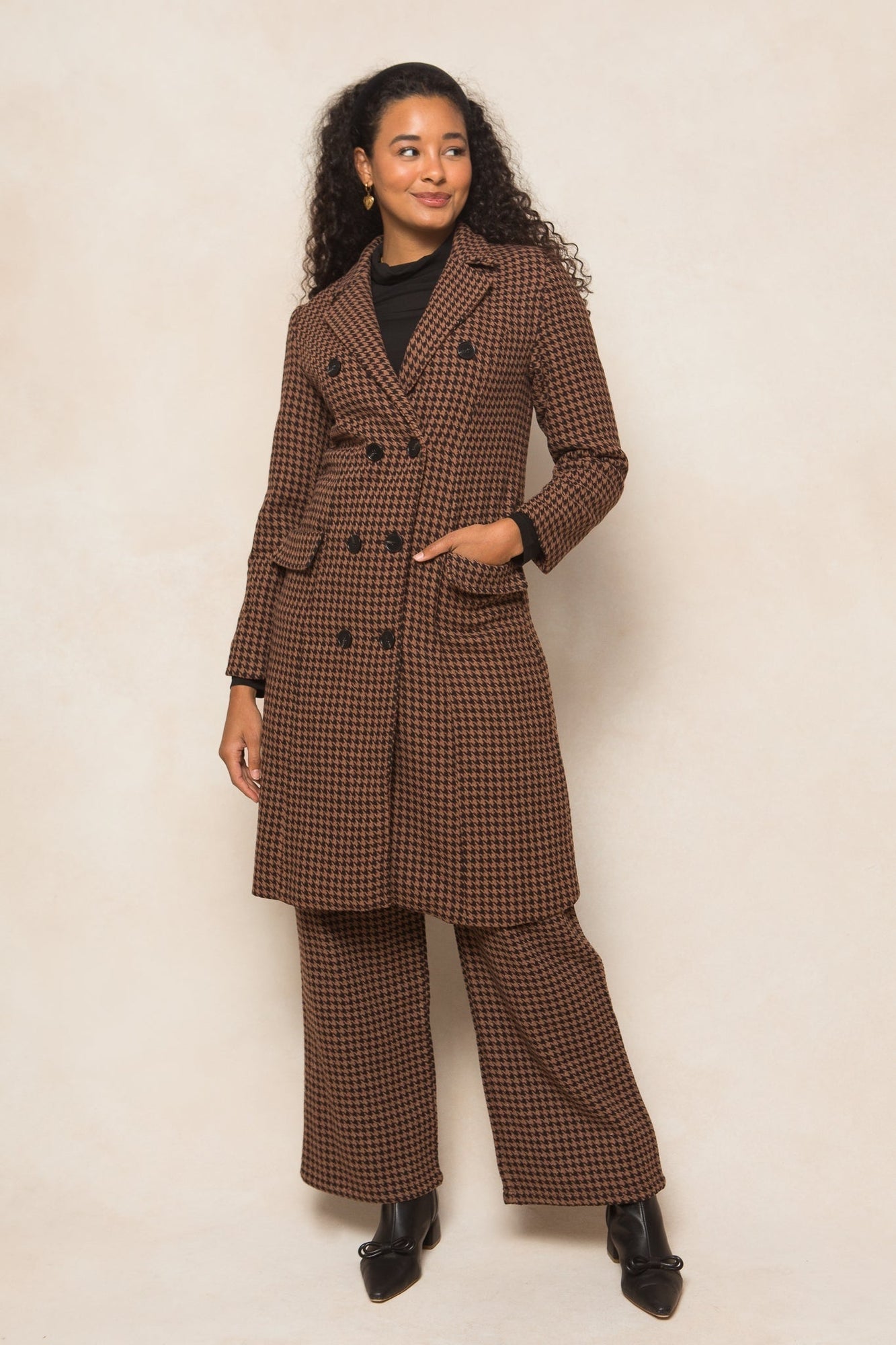 Women | Tabitha Coat | Brown x Multi