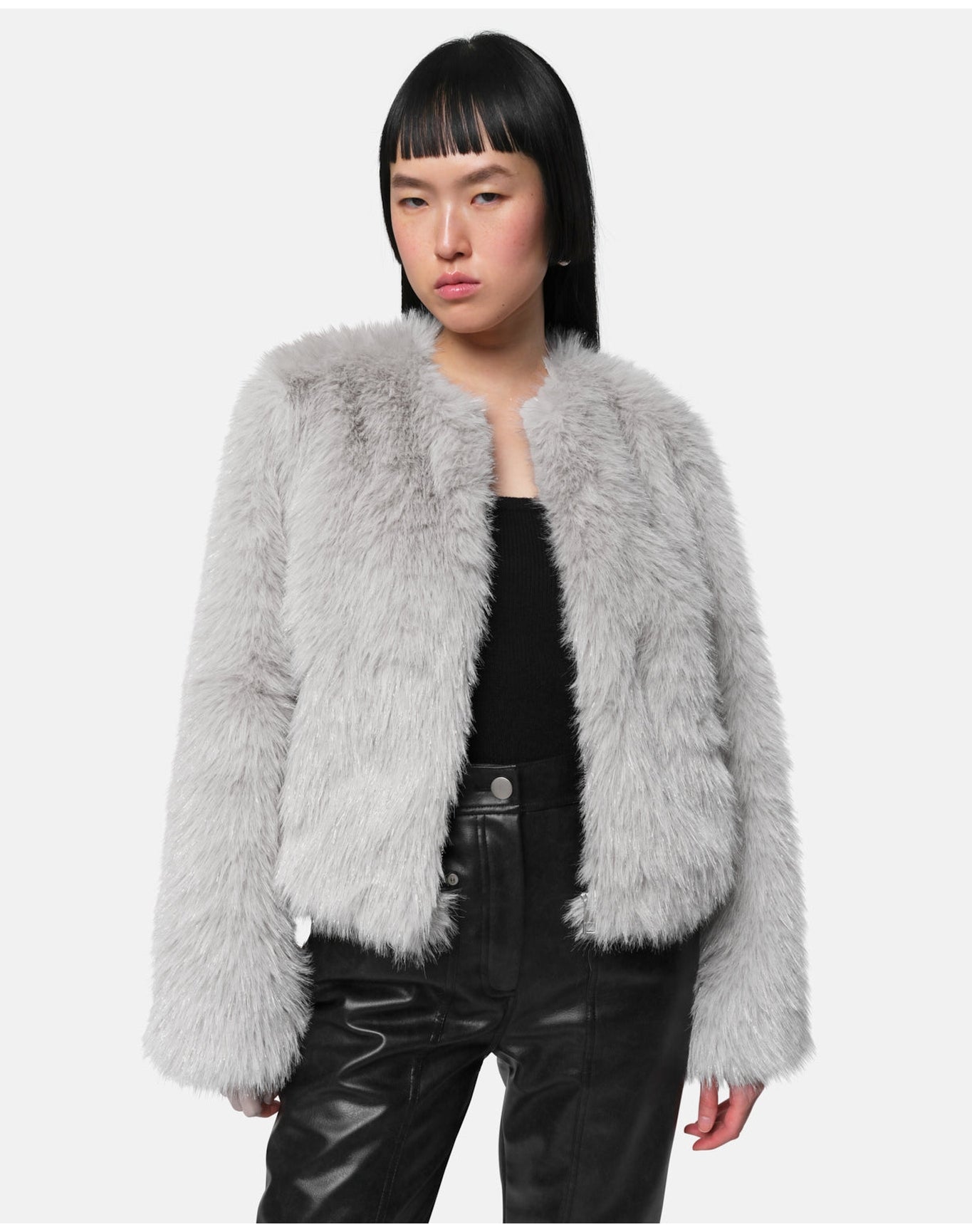 Uma Faux Fur Coat | Silver