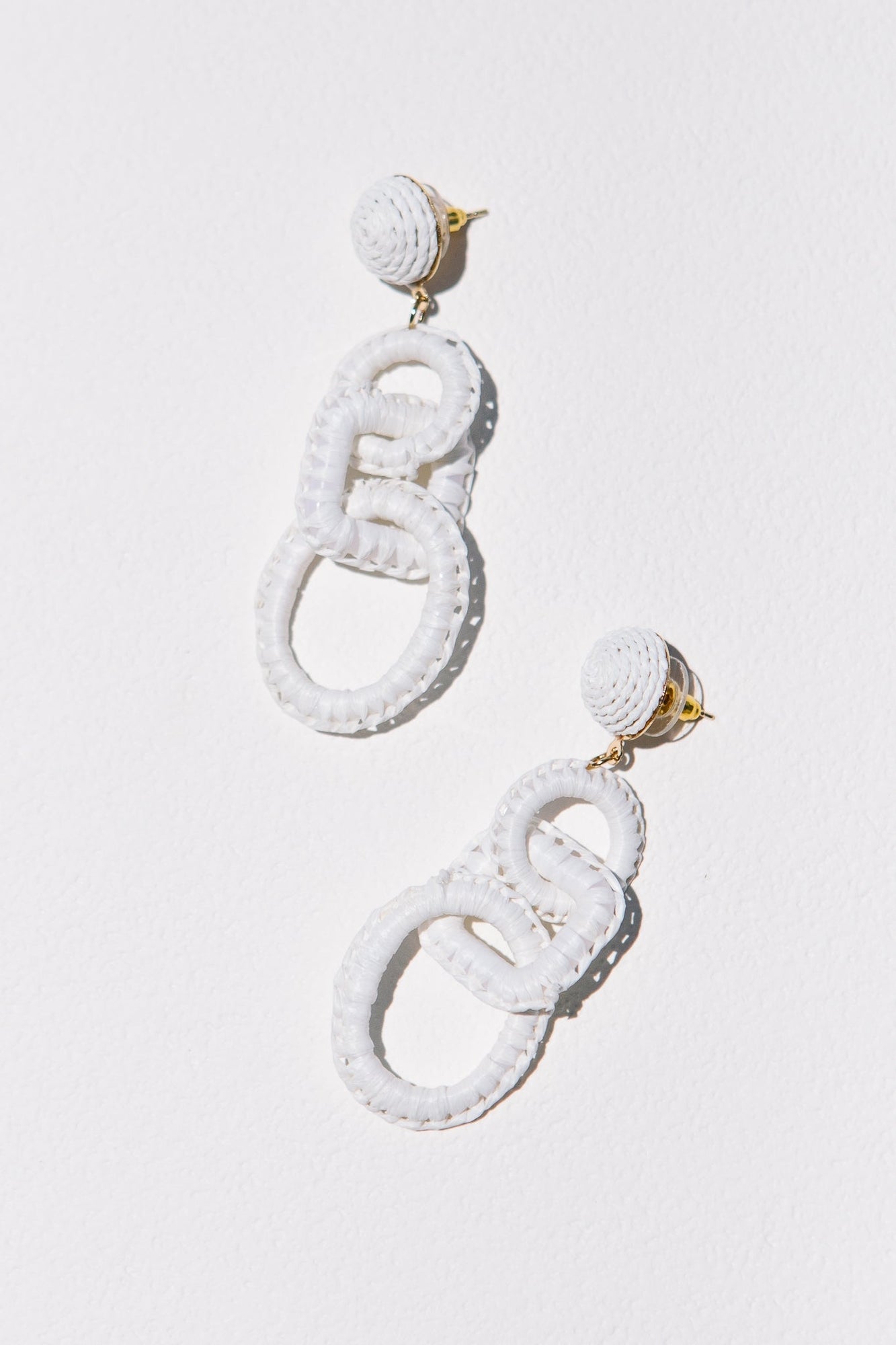 Women | White Woven Earrings | White