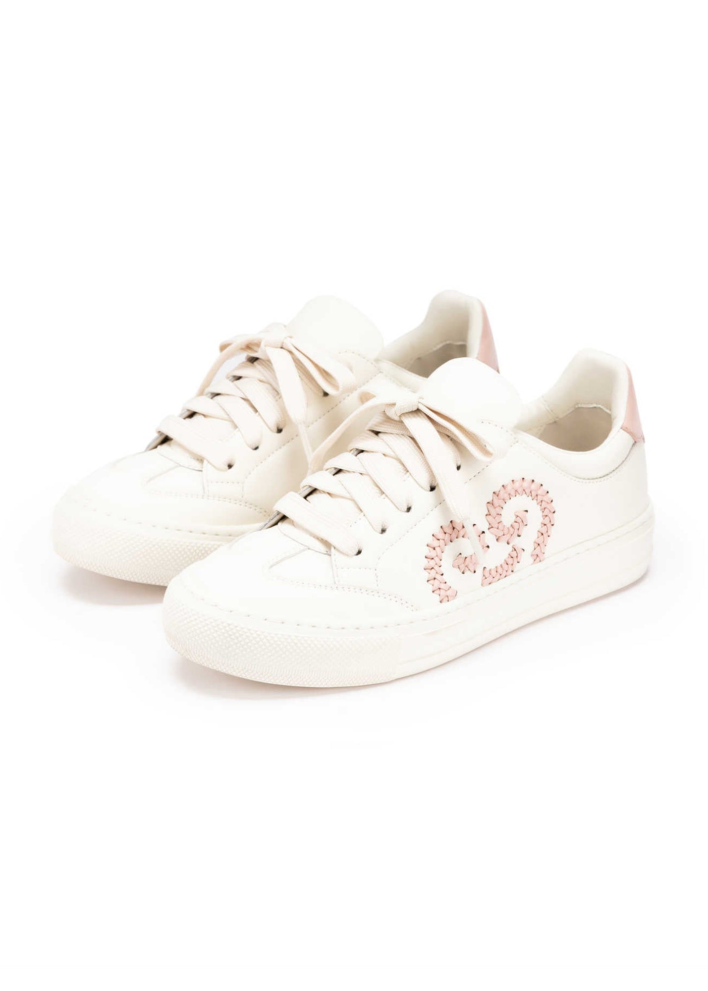 Woven Lucky Shoes | White/Pink