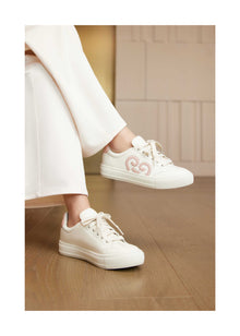 Woven Lucky Shoes | White/Pink