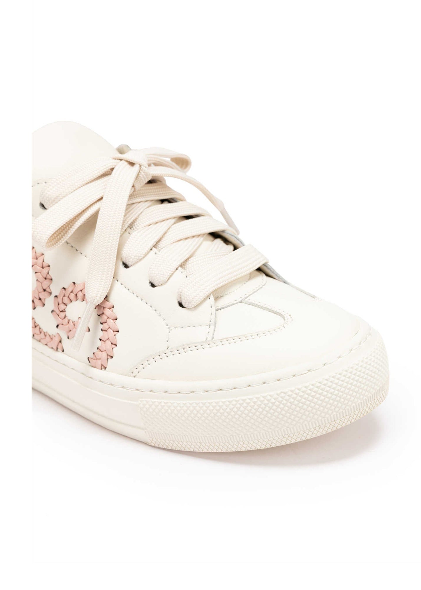 Woven Lucky Shoes | White/Pink