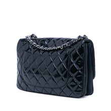Chanel | Pre-Owned Jumbo Patent 3 Accordion Flap | Blue/Midnight Blue