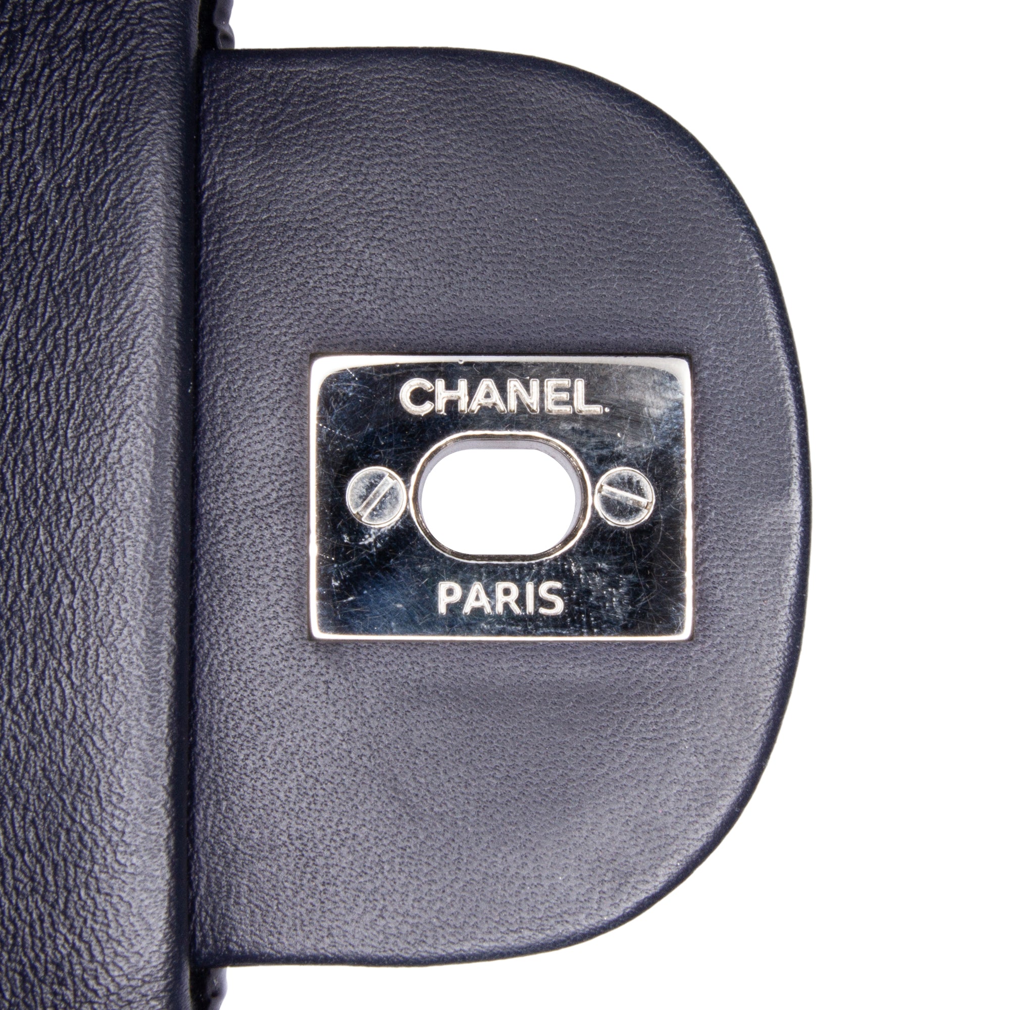 Chanel | Pre-Owned Jumbo Patent 3 Accordion Flap | Blue/Midnight Blue