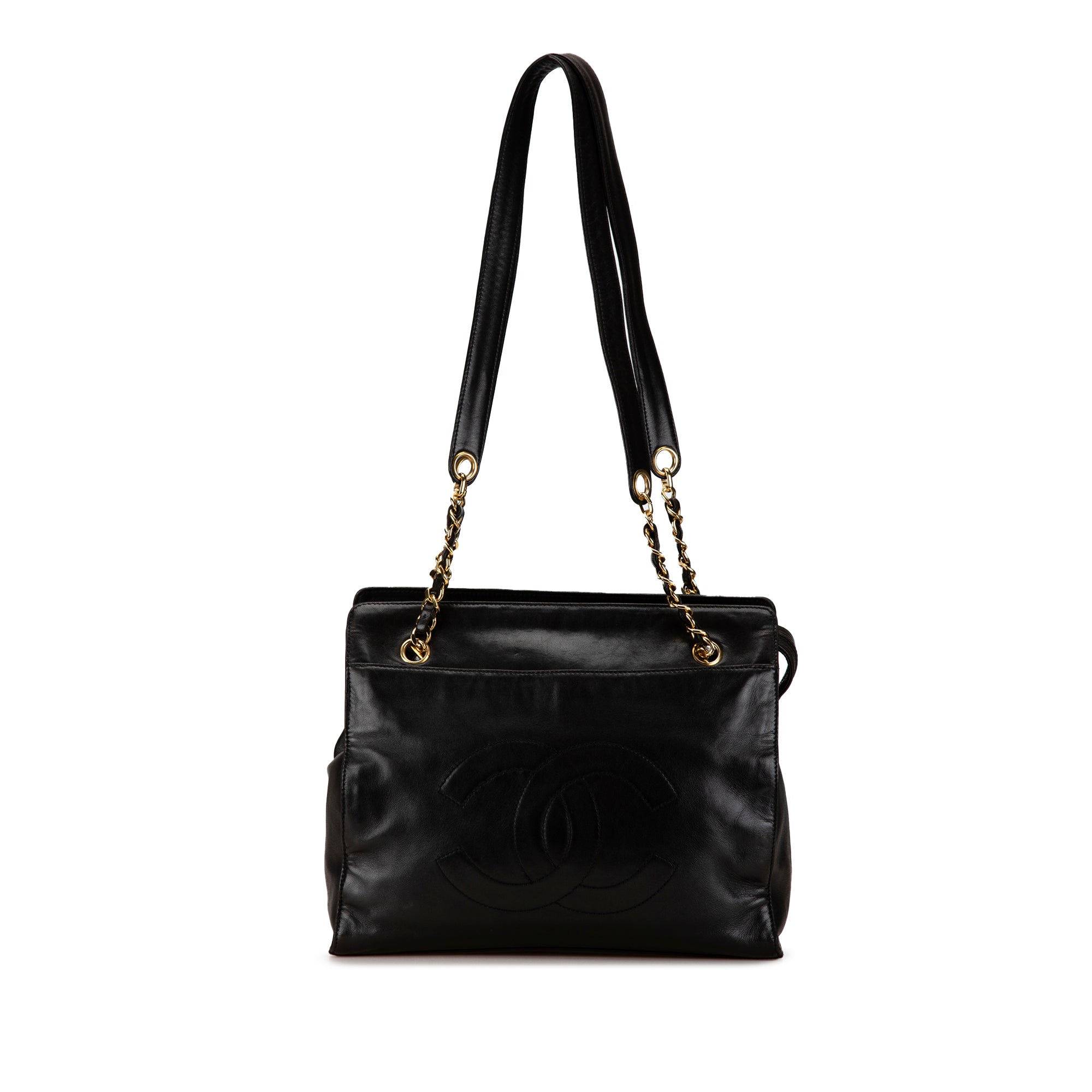 Chanel | Pre-Owned CC Lambskin Chain Tote | Black